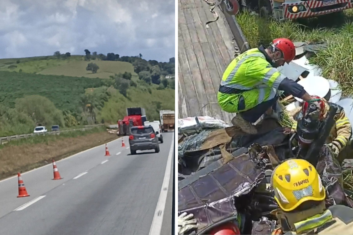 Motorista e passageira ficaram presos às ferragens; resgate demorou cerca de quatro horas