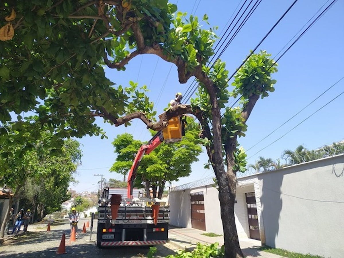 Manutenção na rede elétrica — Foto: Cemig