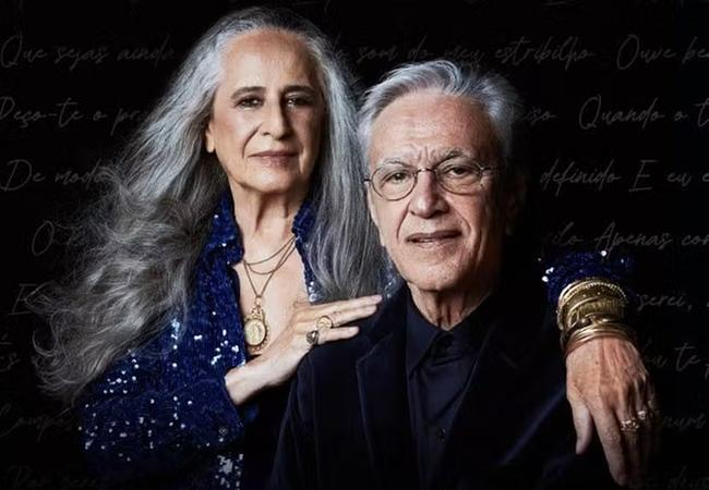 Maria Bethânia e Caetano Veloso se preparam para subir juntos ao palco durante turnê conjunta que vai passar por sete capitais brasileiras